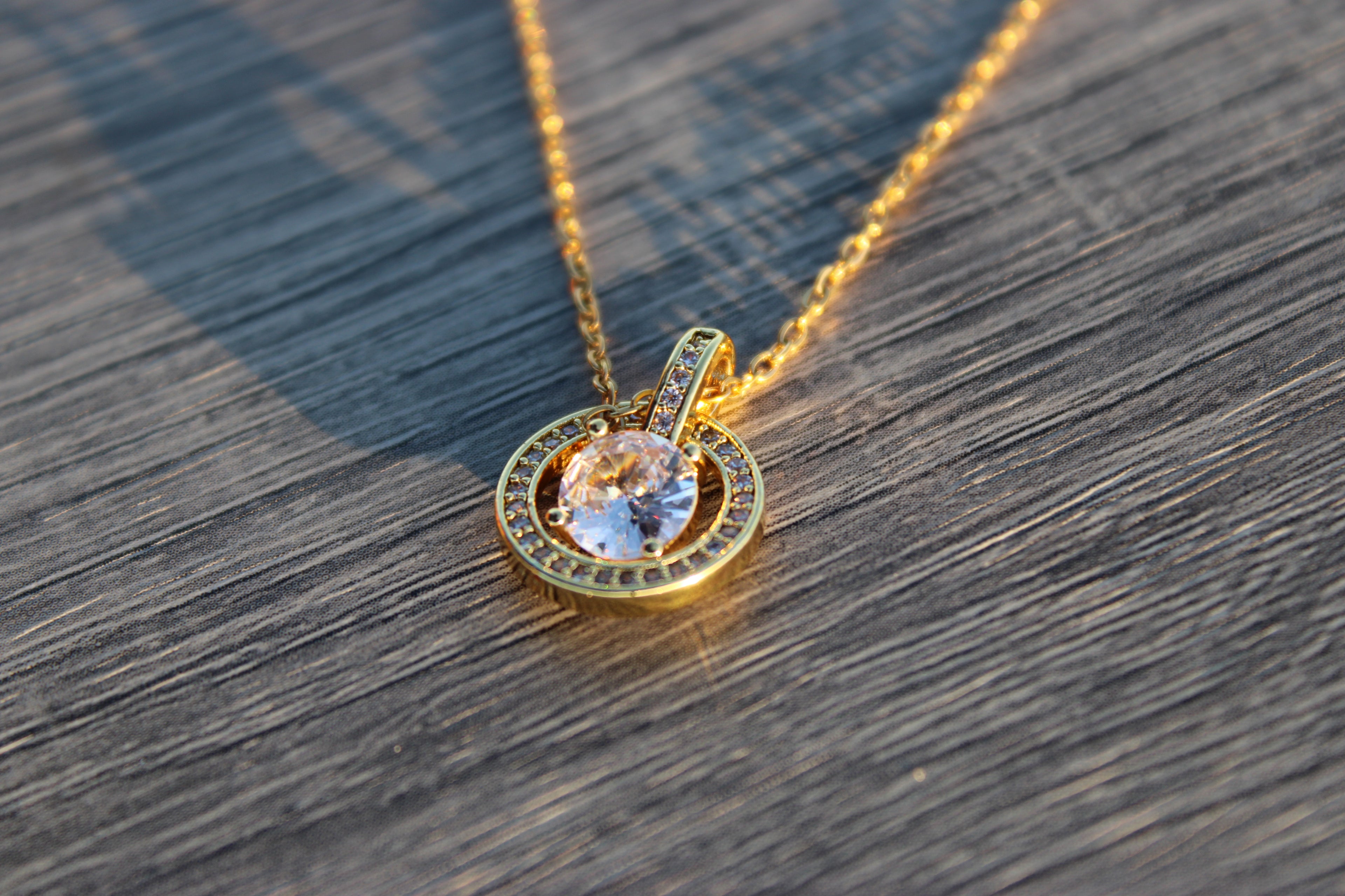 Golden Halo Crystal Necklace