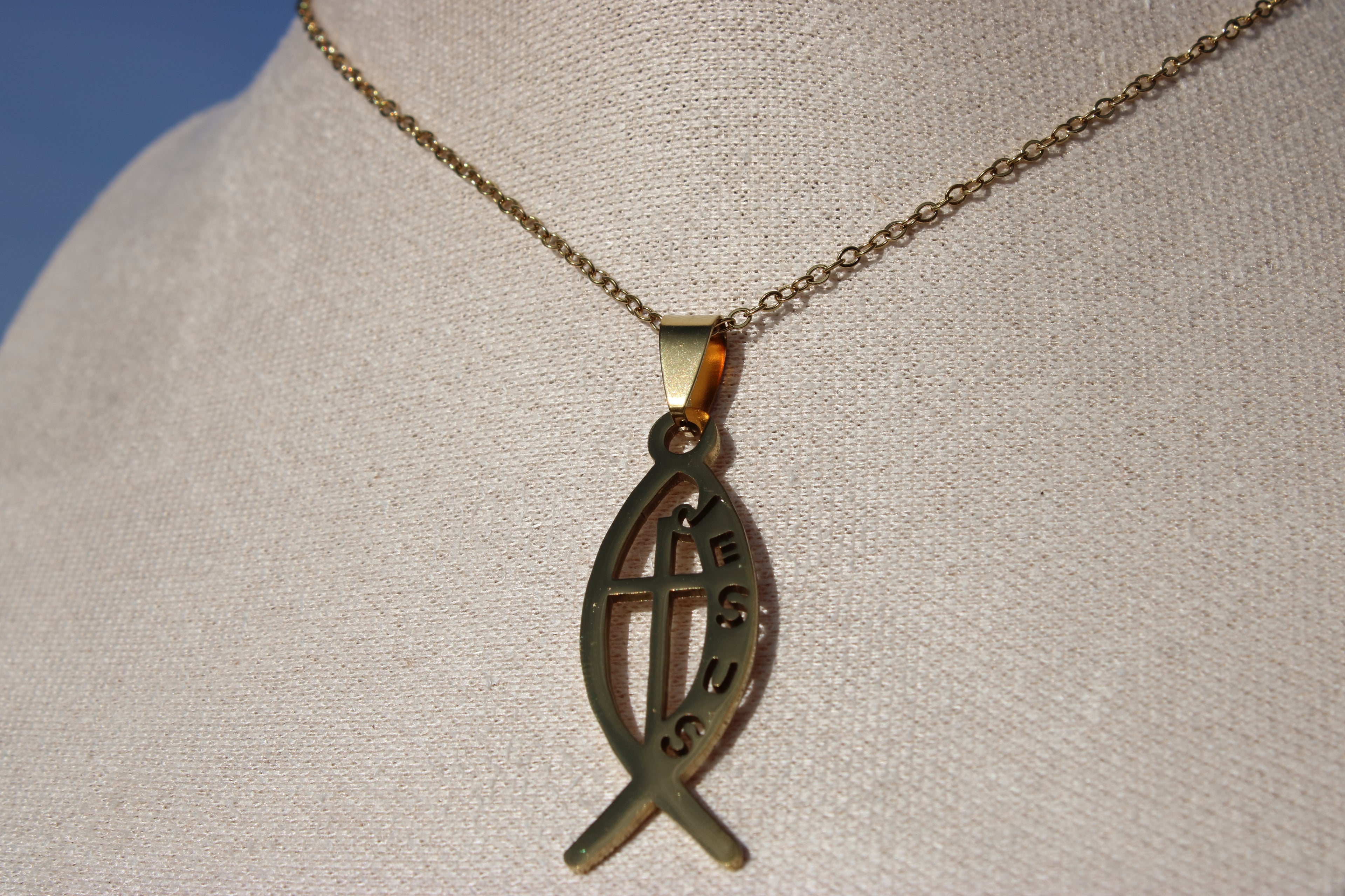 Faith Anchor “Jesus” Fish Necklace