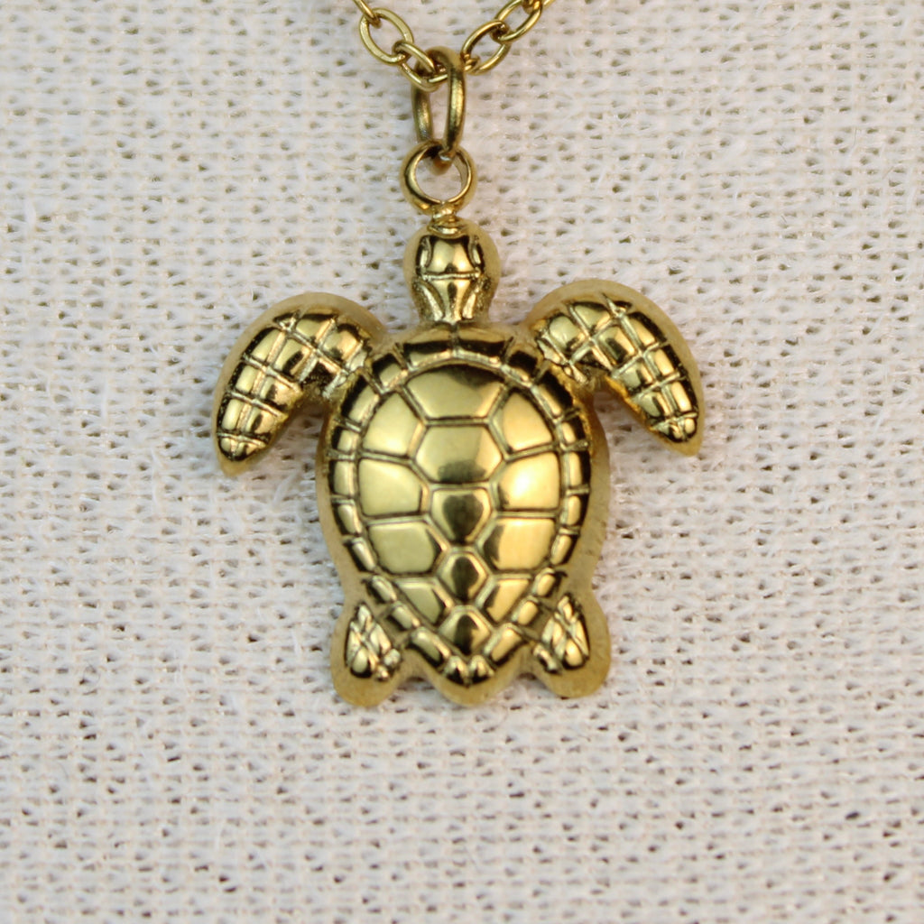 Golden Ocean Turtle Necklace