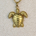 Golden Ocean Turtle Necklace