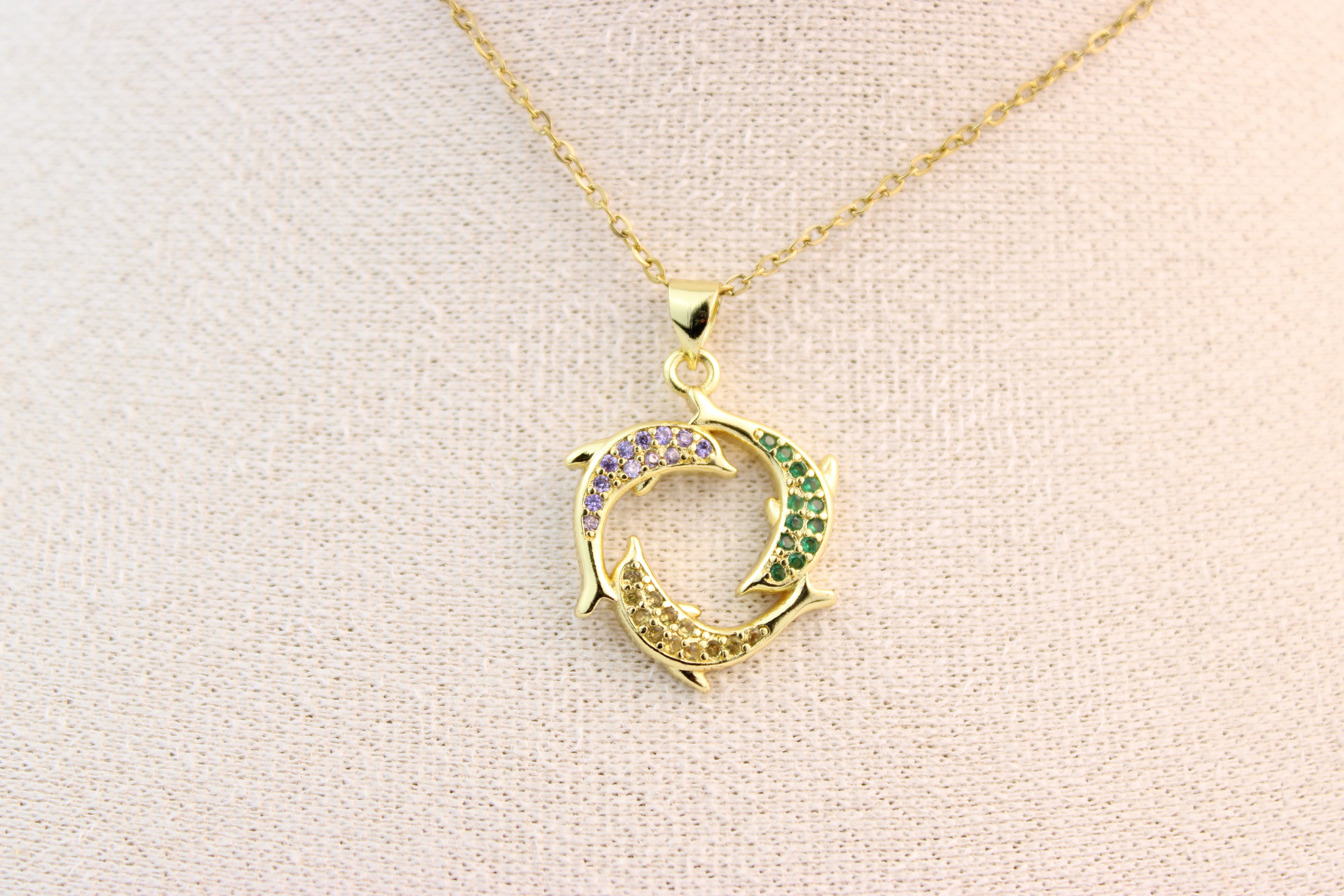 Golden Harmony Dolphin Necklace