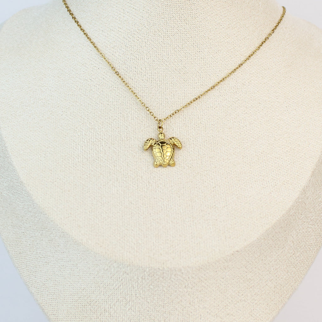 Golden Ocean Turtle Necklace