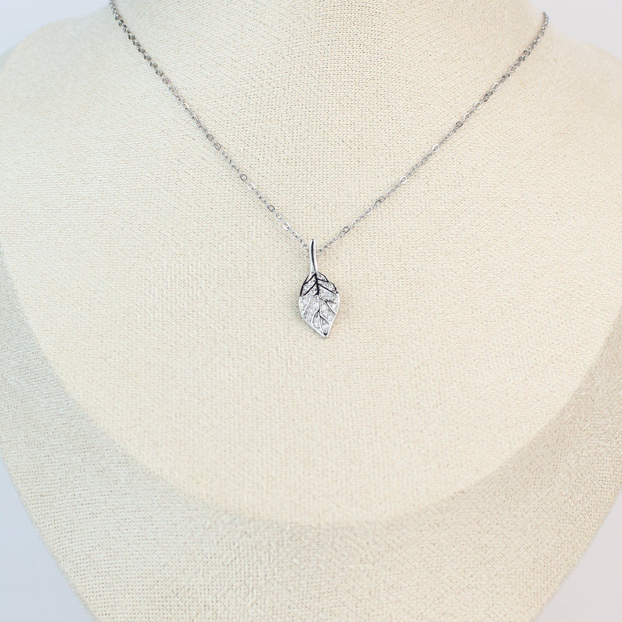 Silver Leaf Charm Necklace