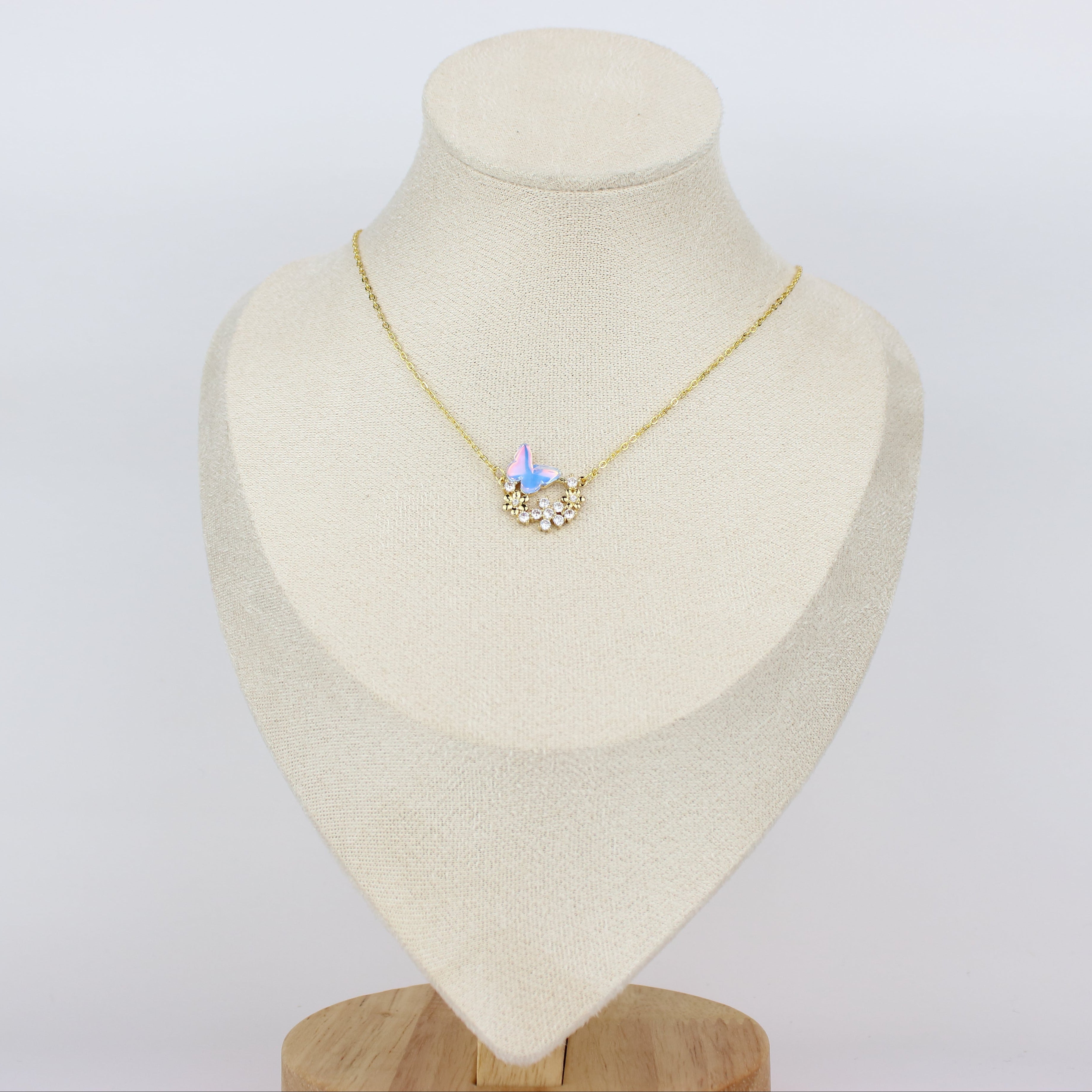 Aurora Butterfly Pearl Necklace