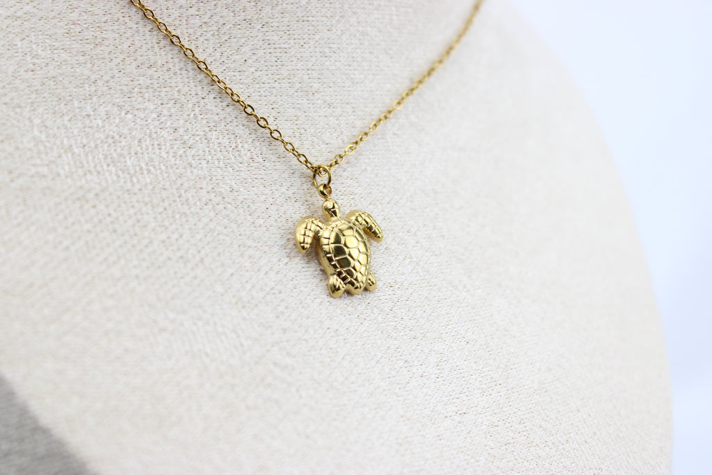 Golden Ocean Turtle Necklace