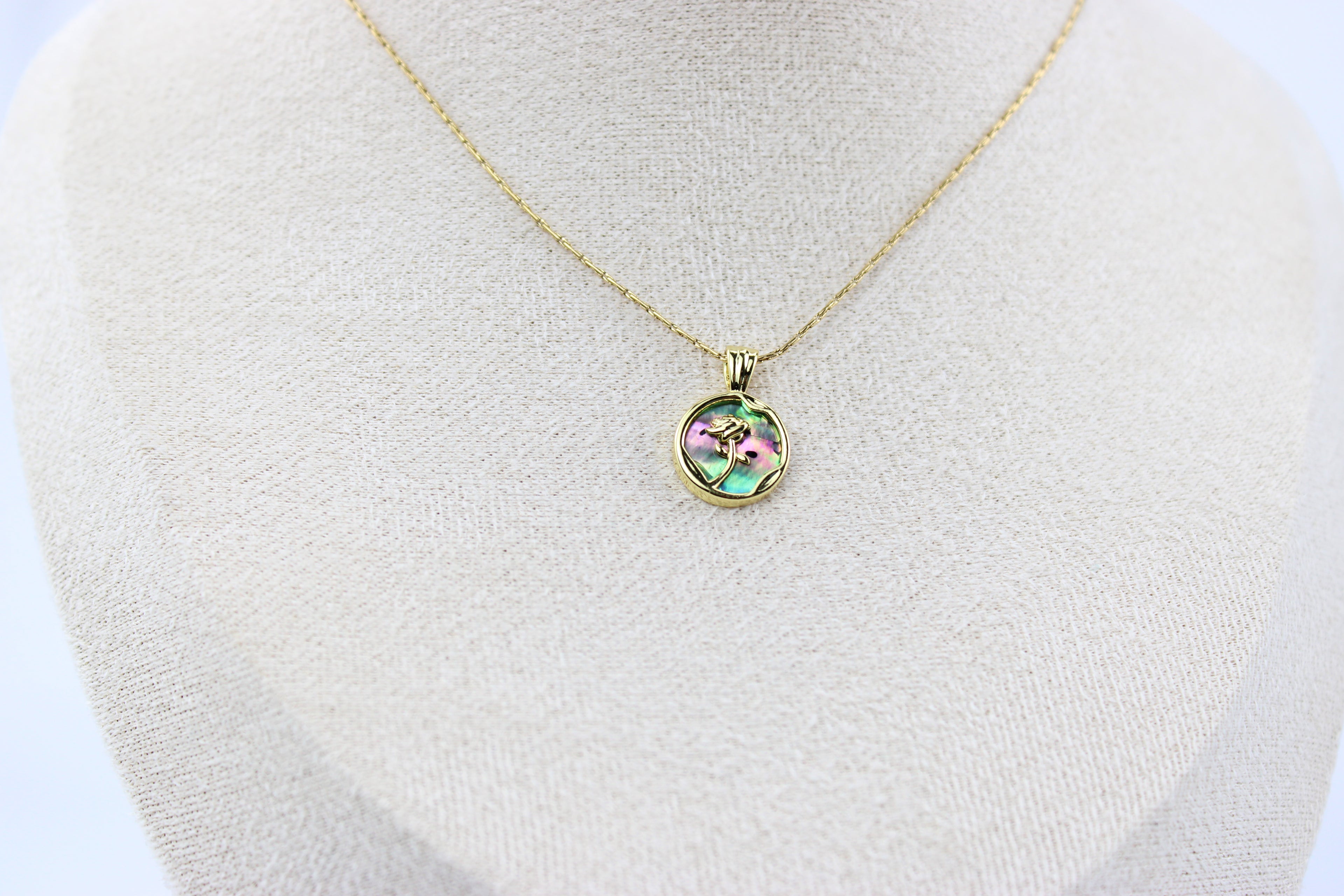 Ocean Rose Abalone Pendant Necklace