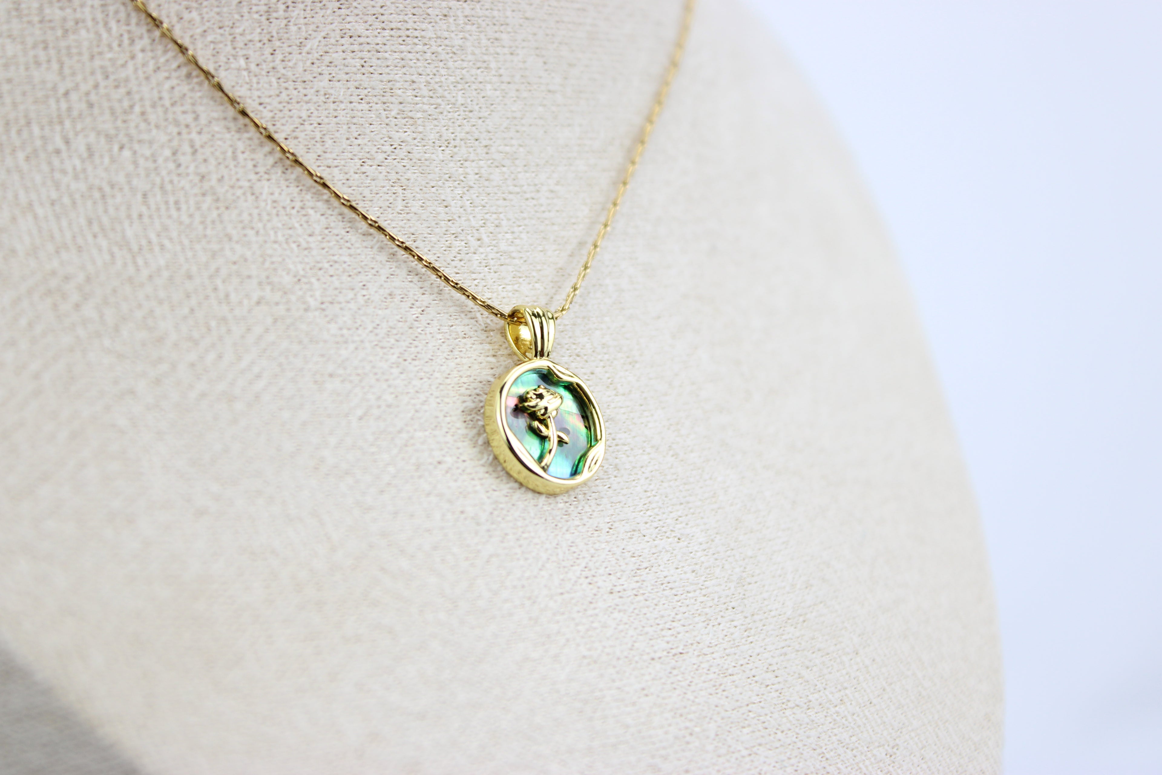 Ocean Rose Abalone Pendant Necklace