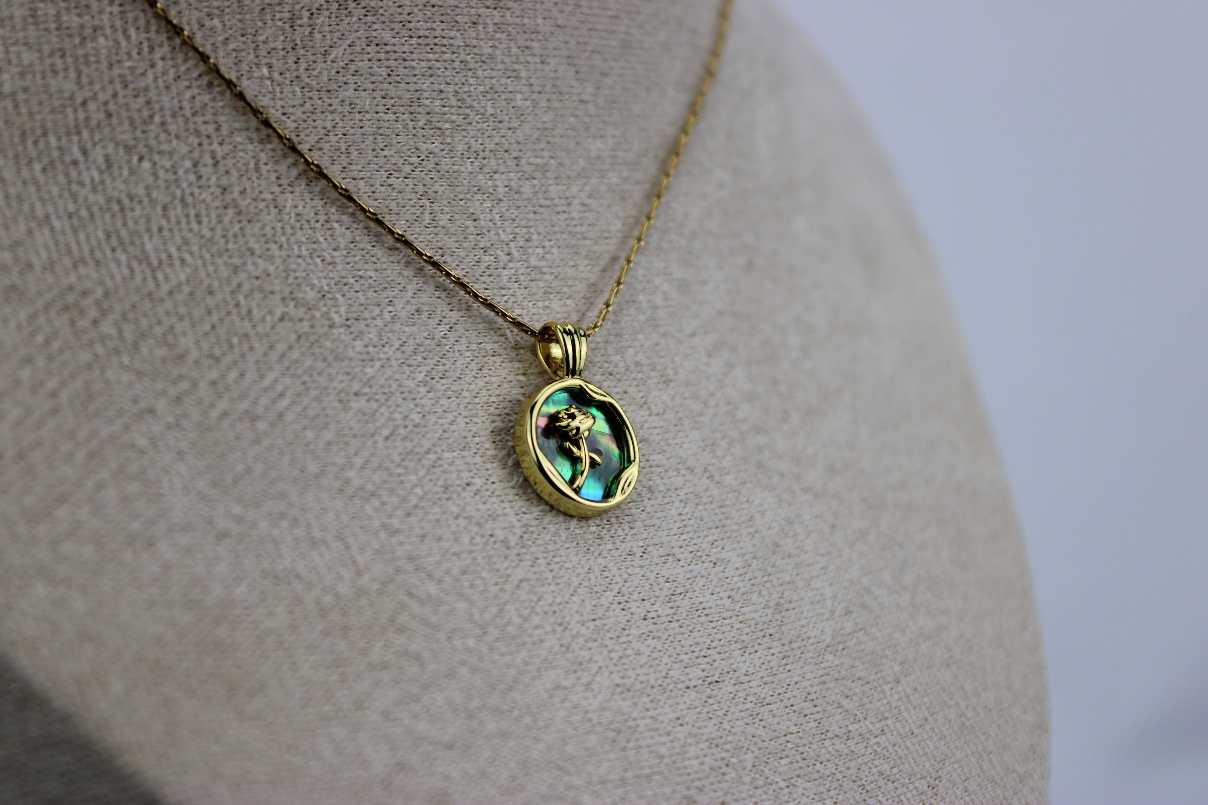 Ocean Rose Abalone Pendant Necklace