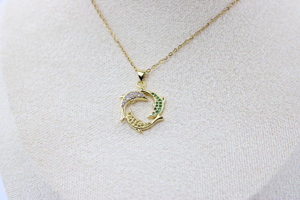 Golden Harmony Dolphin Necklace