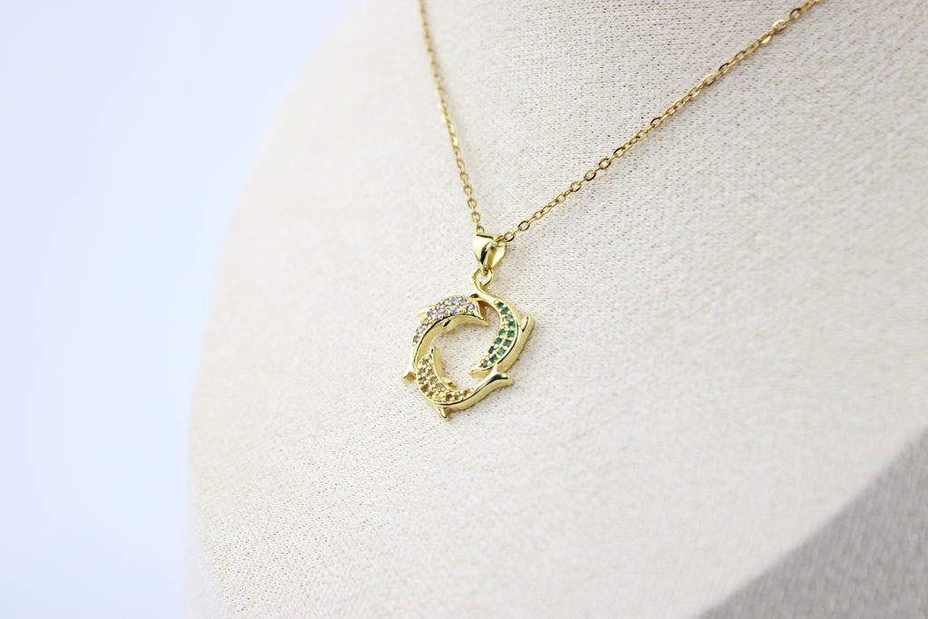 Golden Harmony Dolphin Necklace