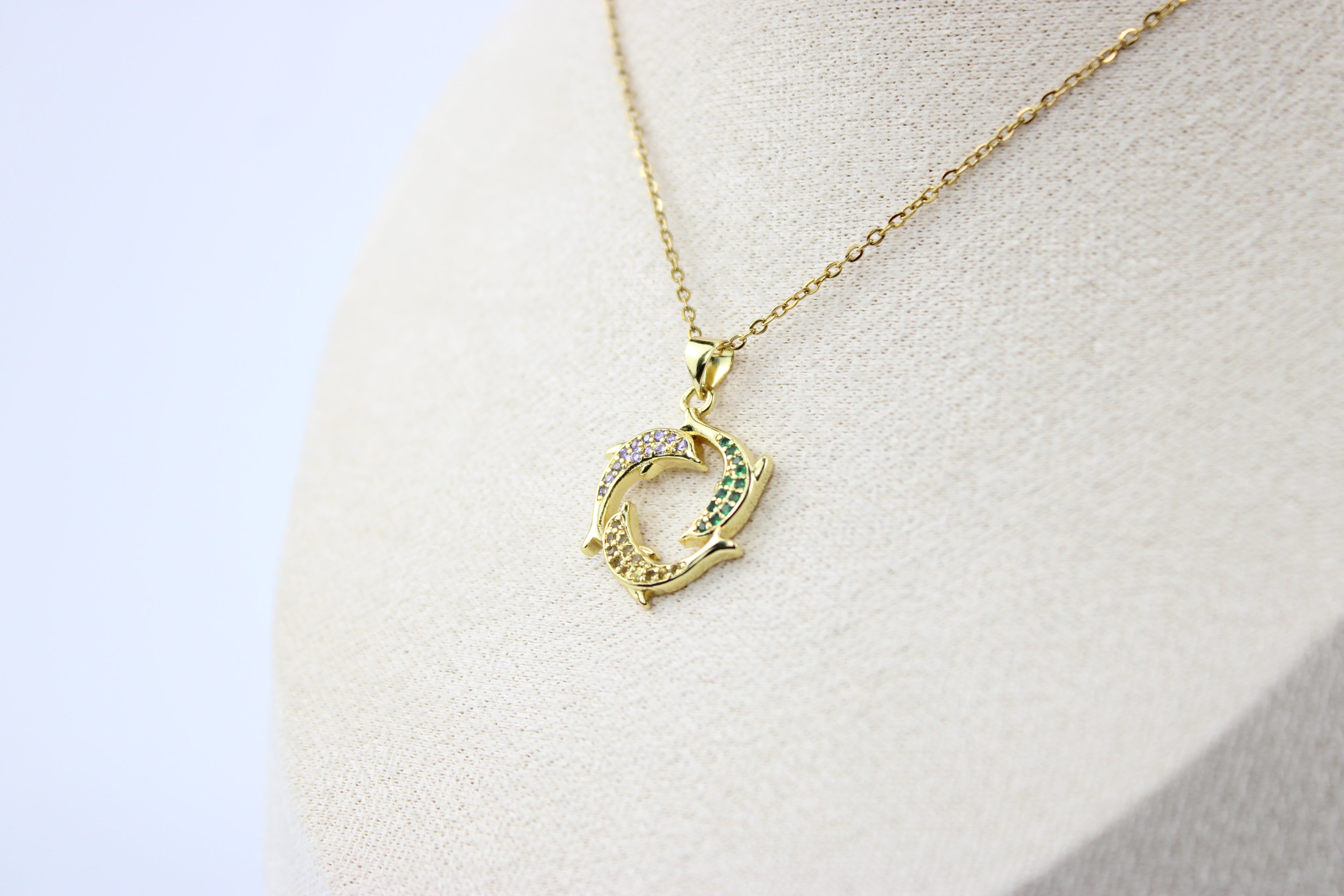 Golden Harmony Dolphin Necklace