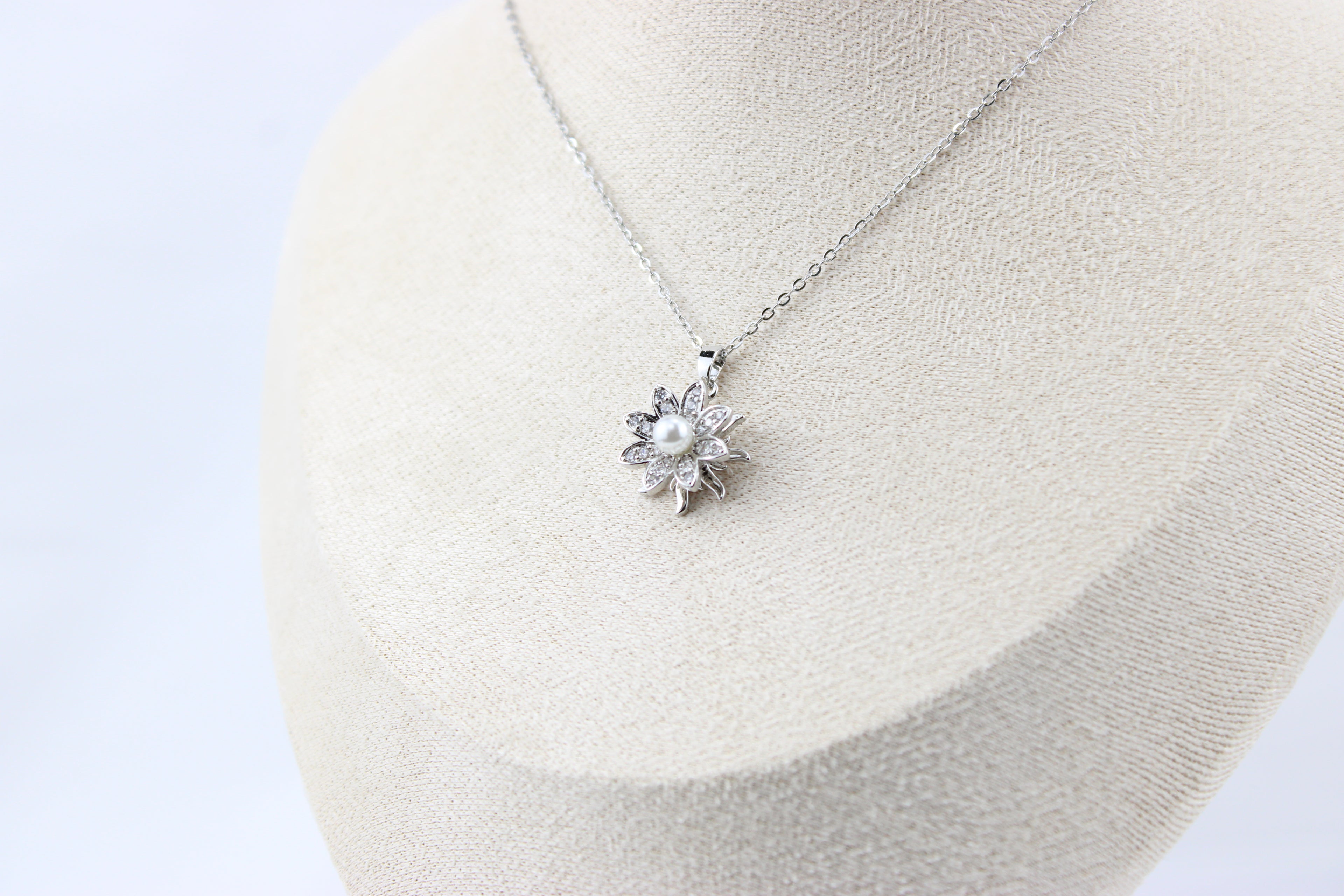 Moonlit Pearl Blossom Necklace