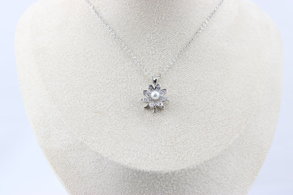 Moonlit Pearl Blossom Necklace