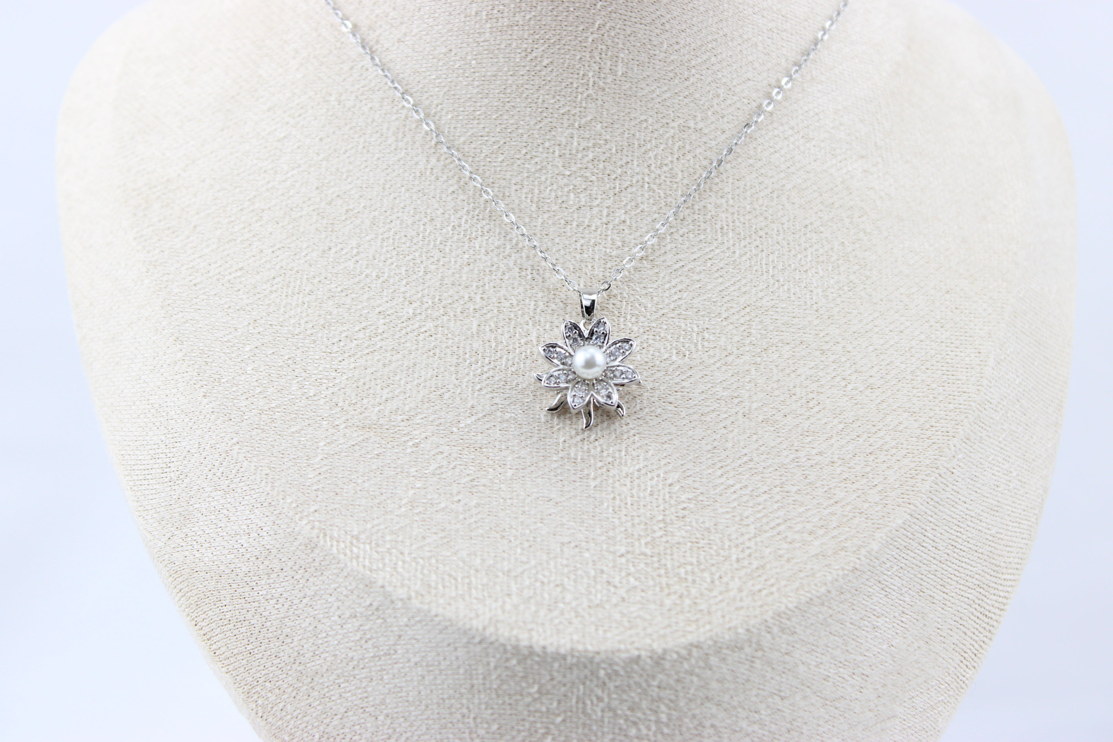 Moonlit Pearl Blossom Necklace