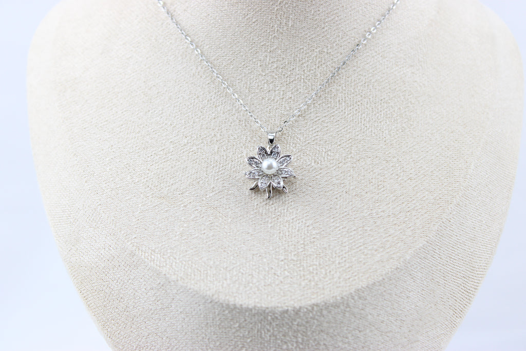 Moonlit Pearl Blossom Necklace