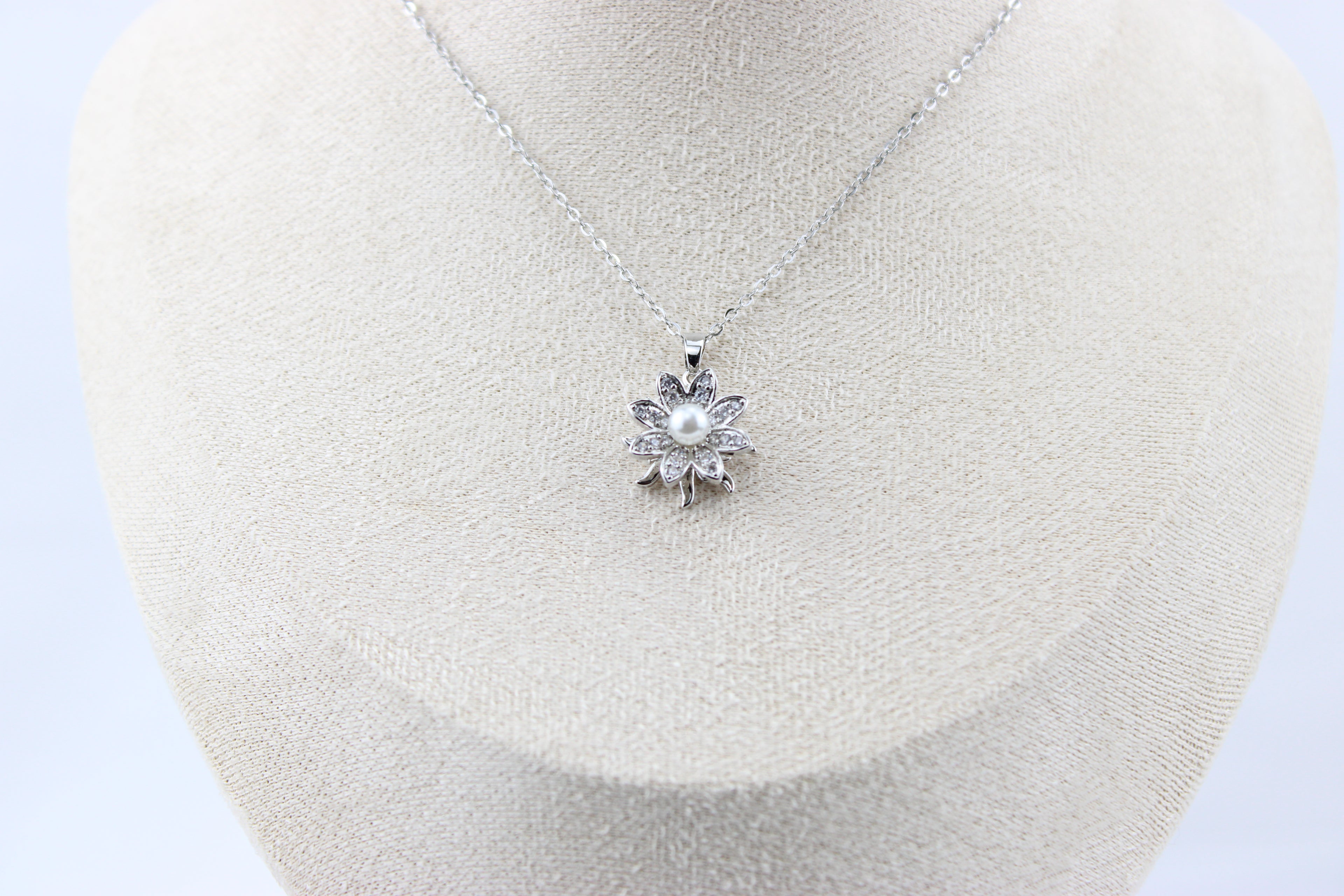 Moonlit Pearl Blossom Necklace