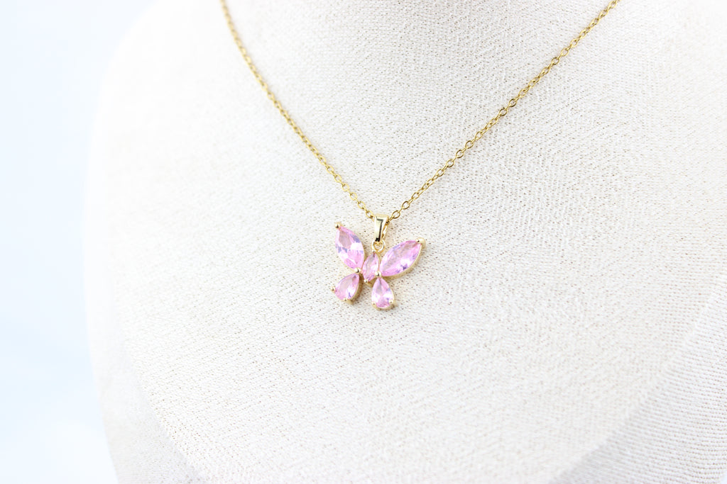 Blush Flutter Butterfly Necklace