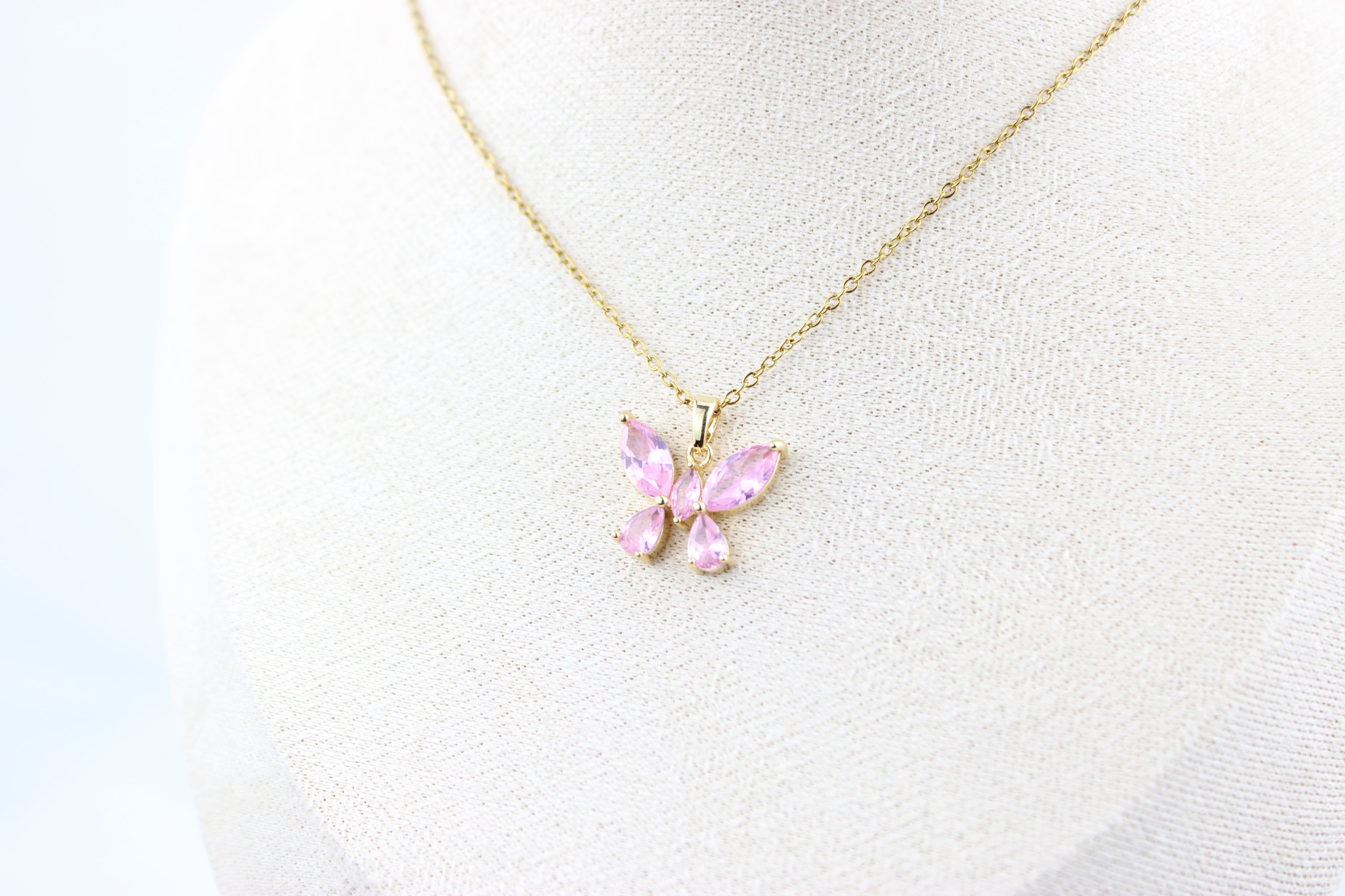 Blush Flutter Butterfly Necklace