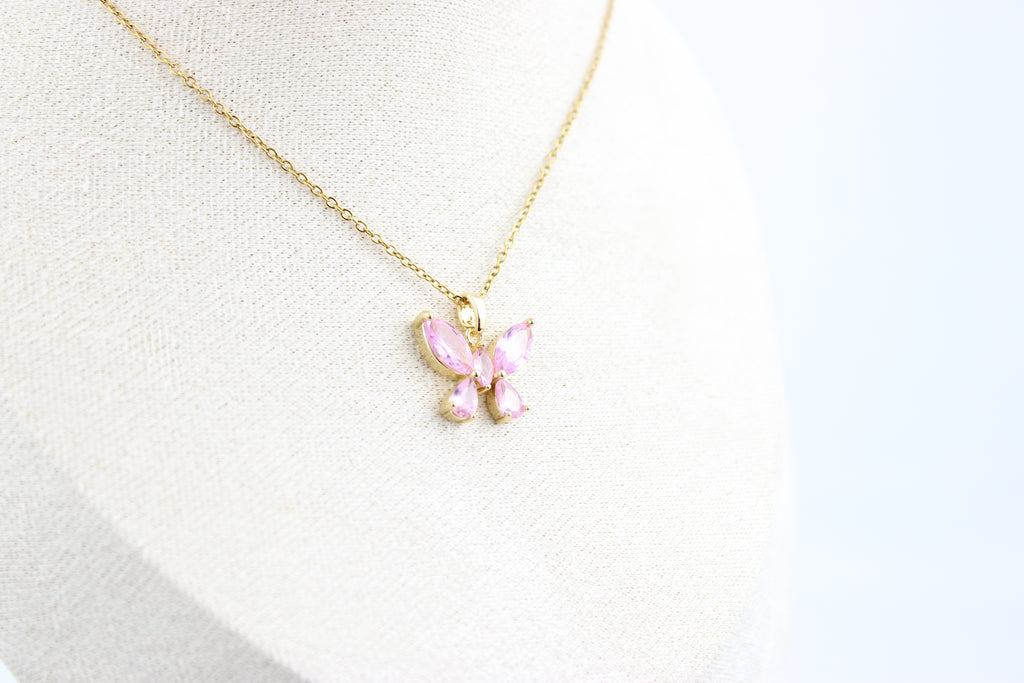 Blush Flutter Butterfly Necklace