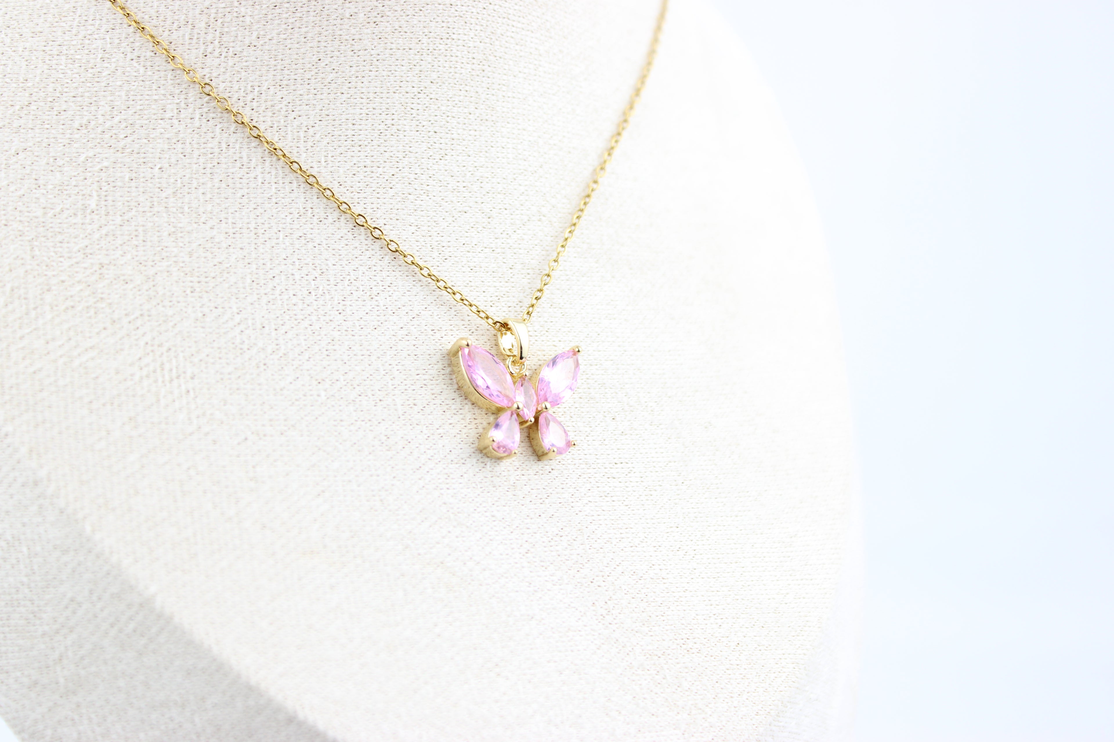 Blush Flutter Butterfly Necklace