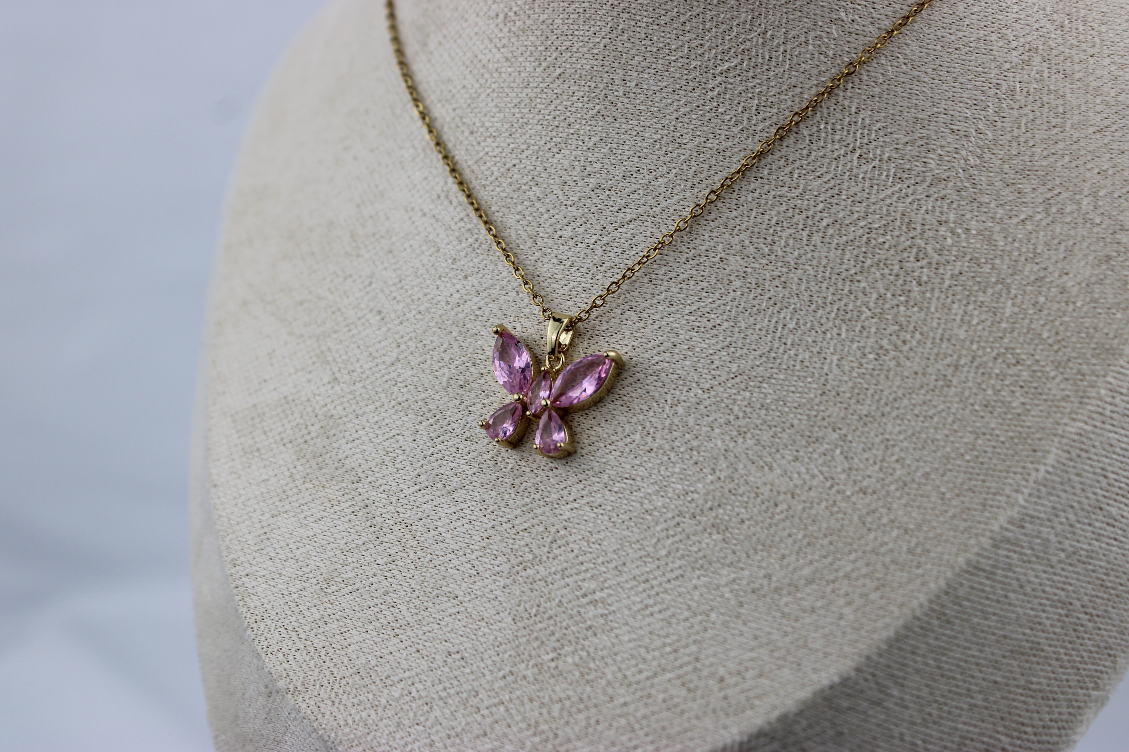 Blush Flutter Butterfly Necklace