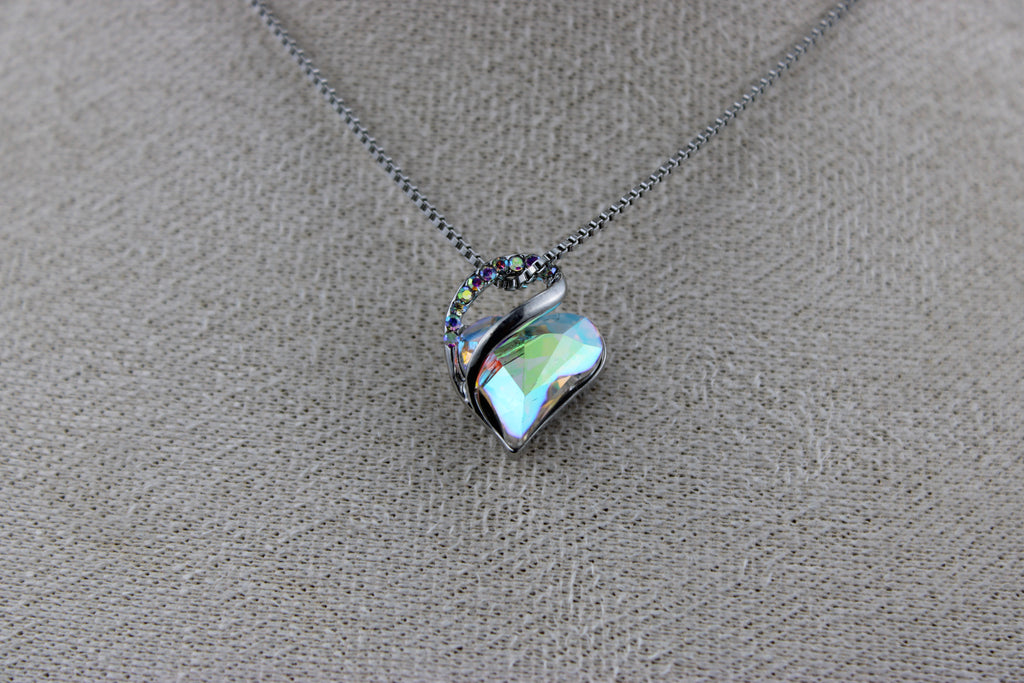 Aurora Heart Crystal Necklace