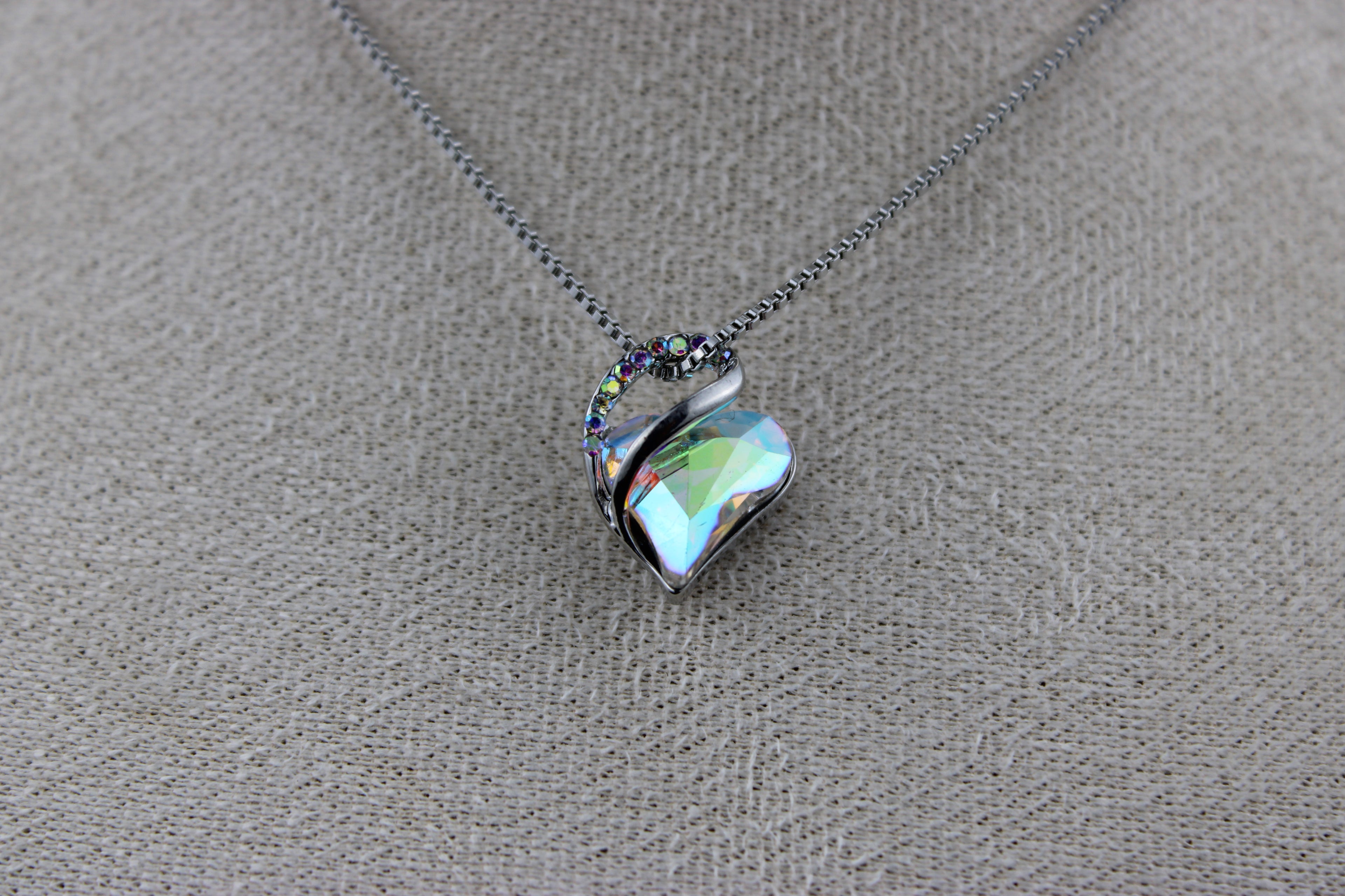 Aurora Heart Crystal Necklace