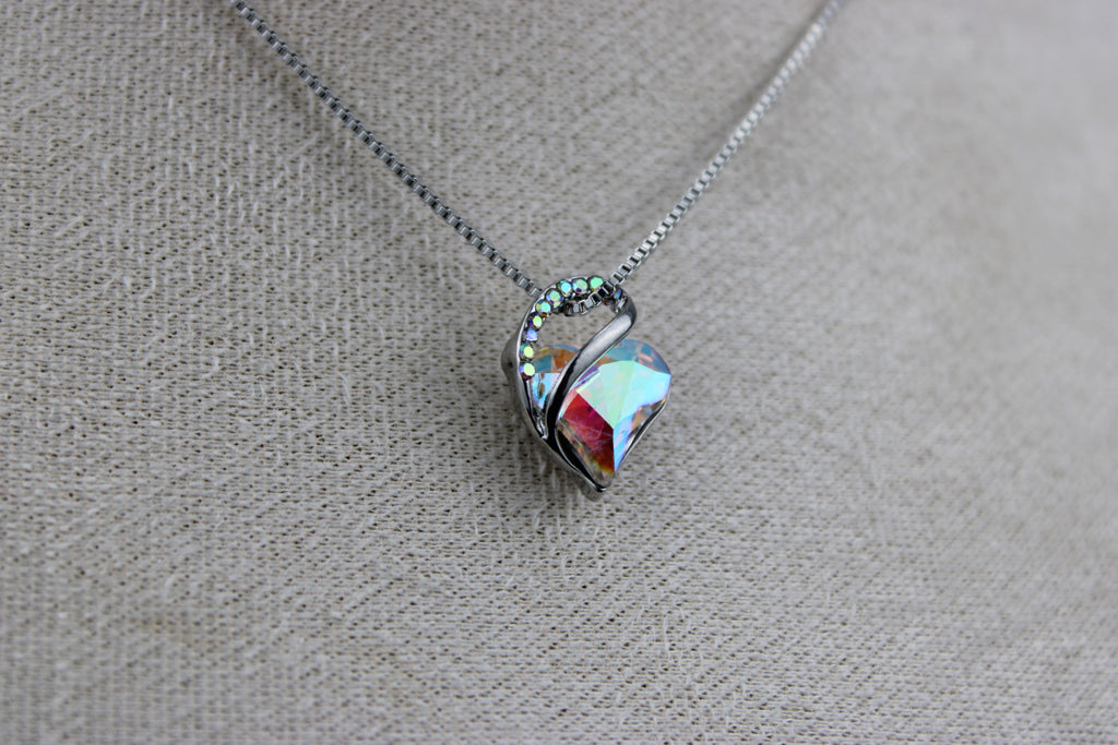 Aurora Heart Crystal Necklace