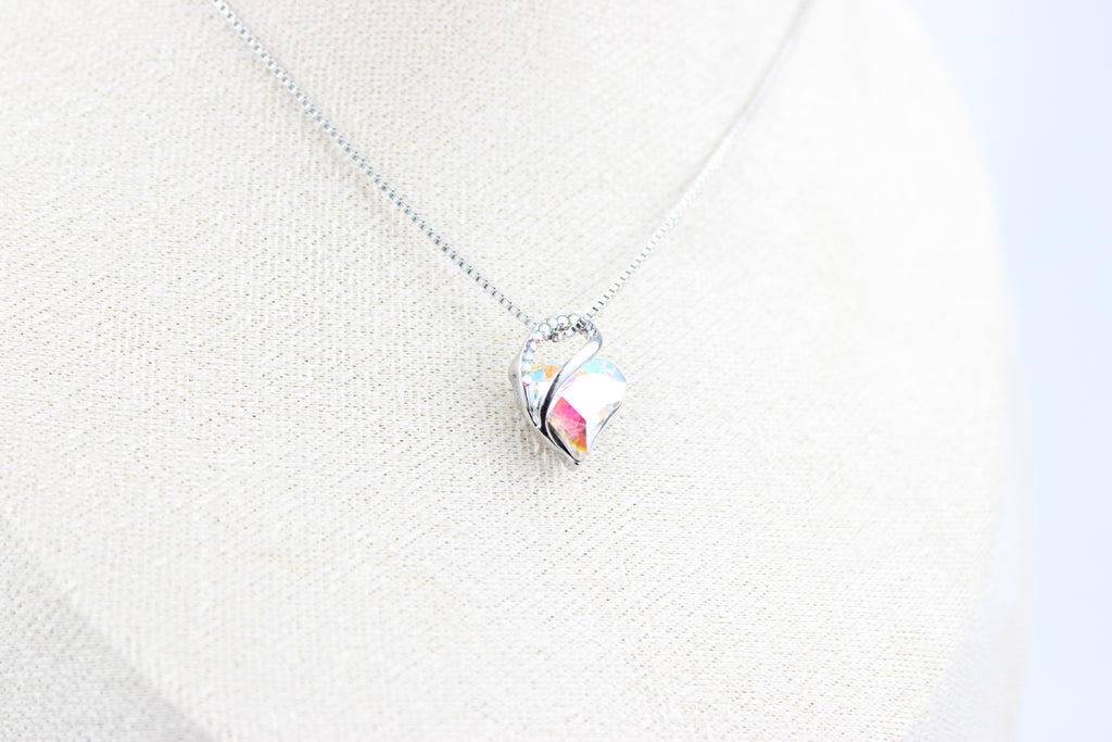 Aurora Heart Crystal Necklace
