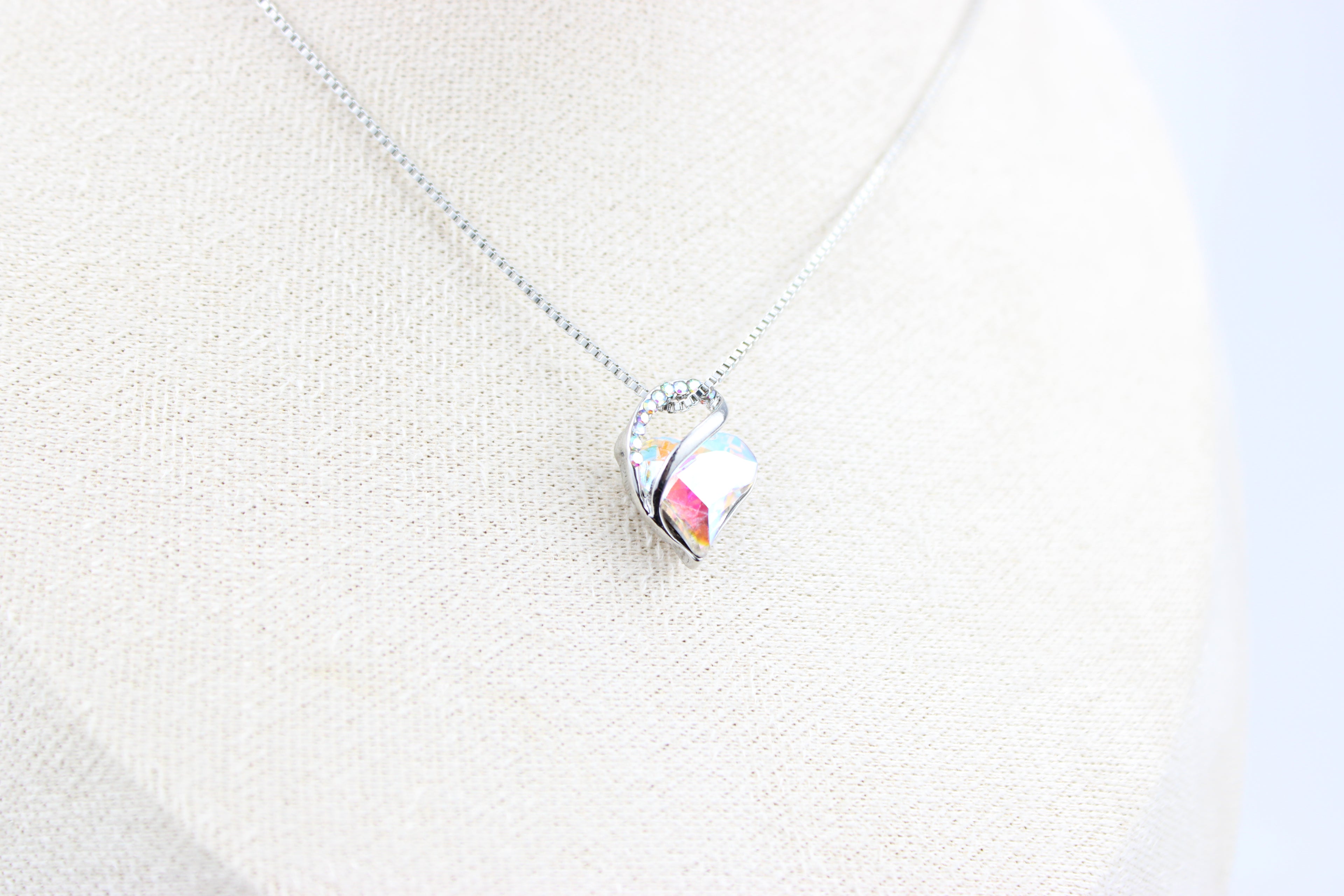 Aurora Heart Crystal Necklace