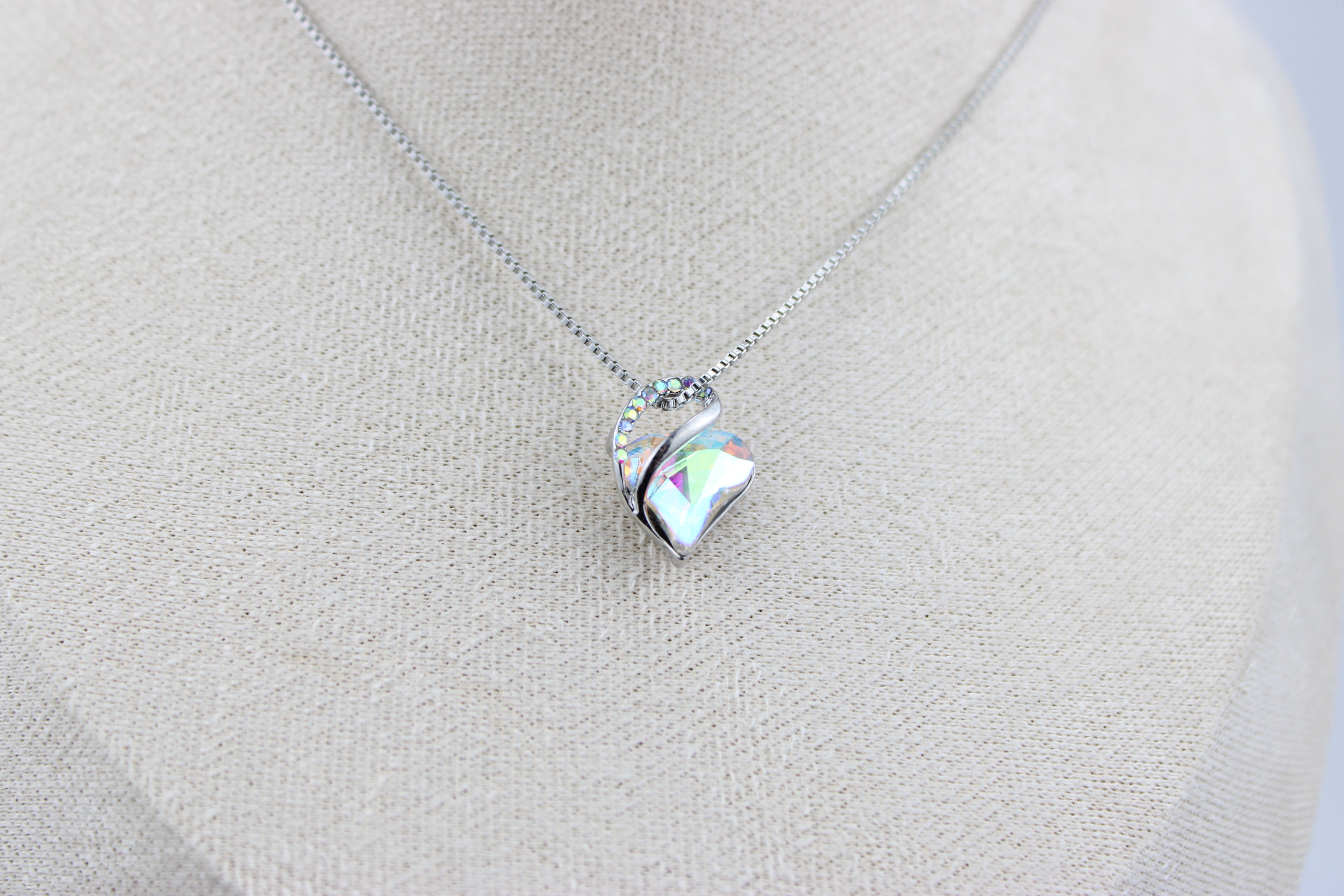Aurora Heart Crystal Necklace