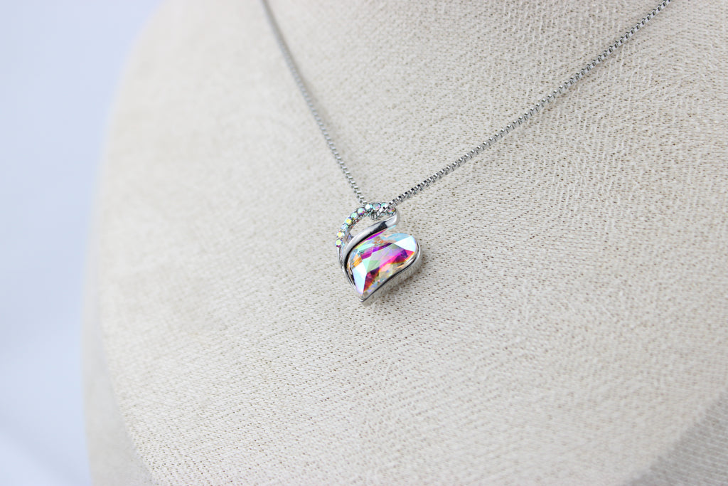 Aurora Heart Crystal Necklace