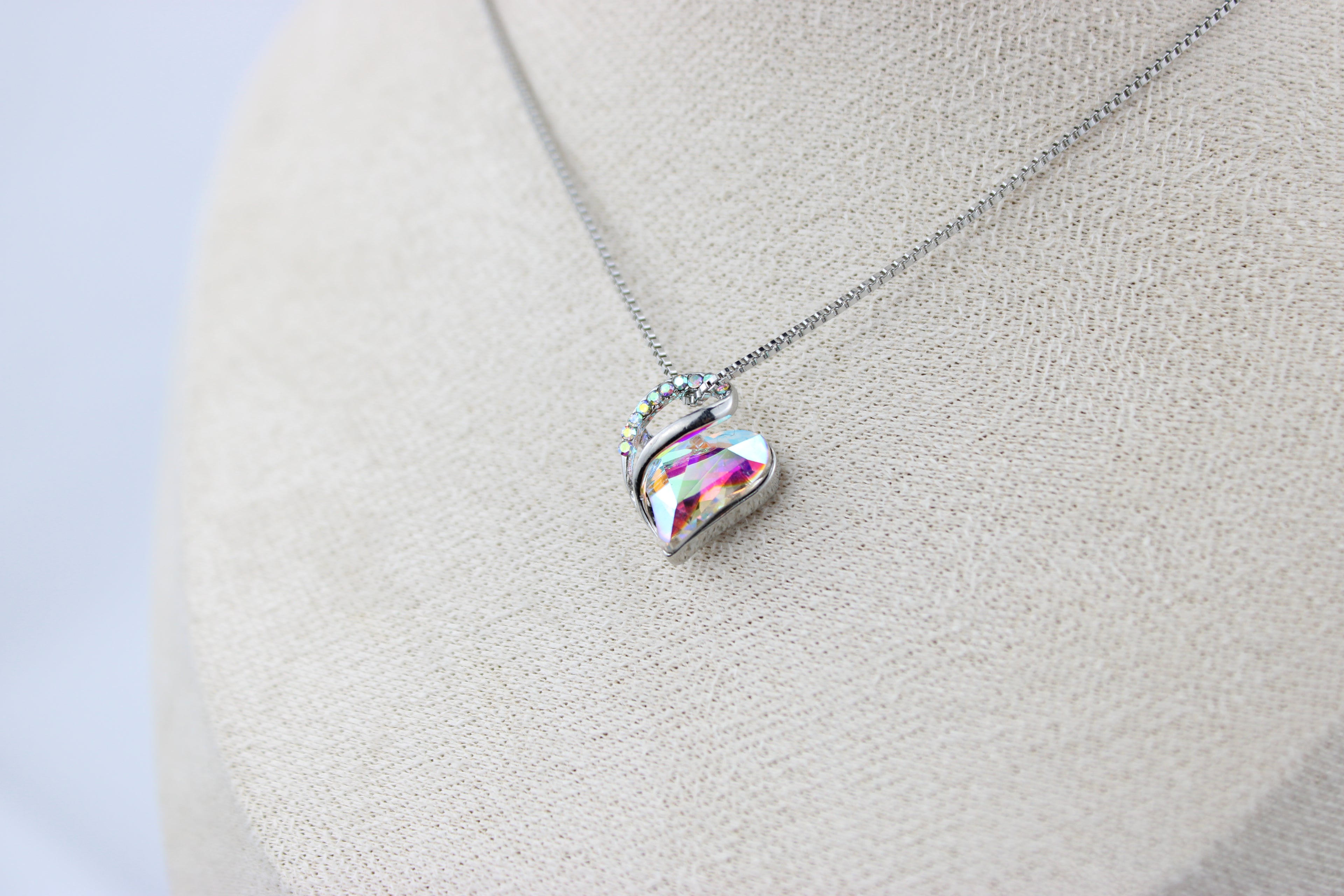 Aurora Heart Crystal Necklace