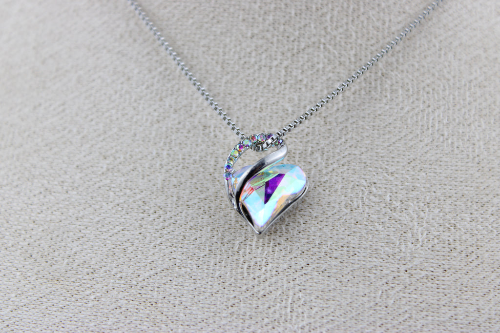 Aurora Heart Crystal Necklace