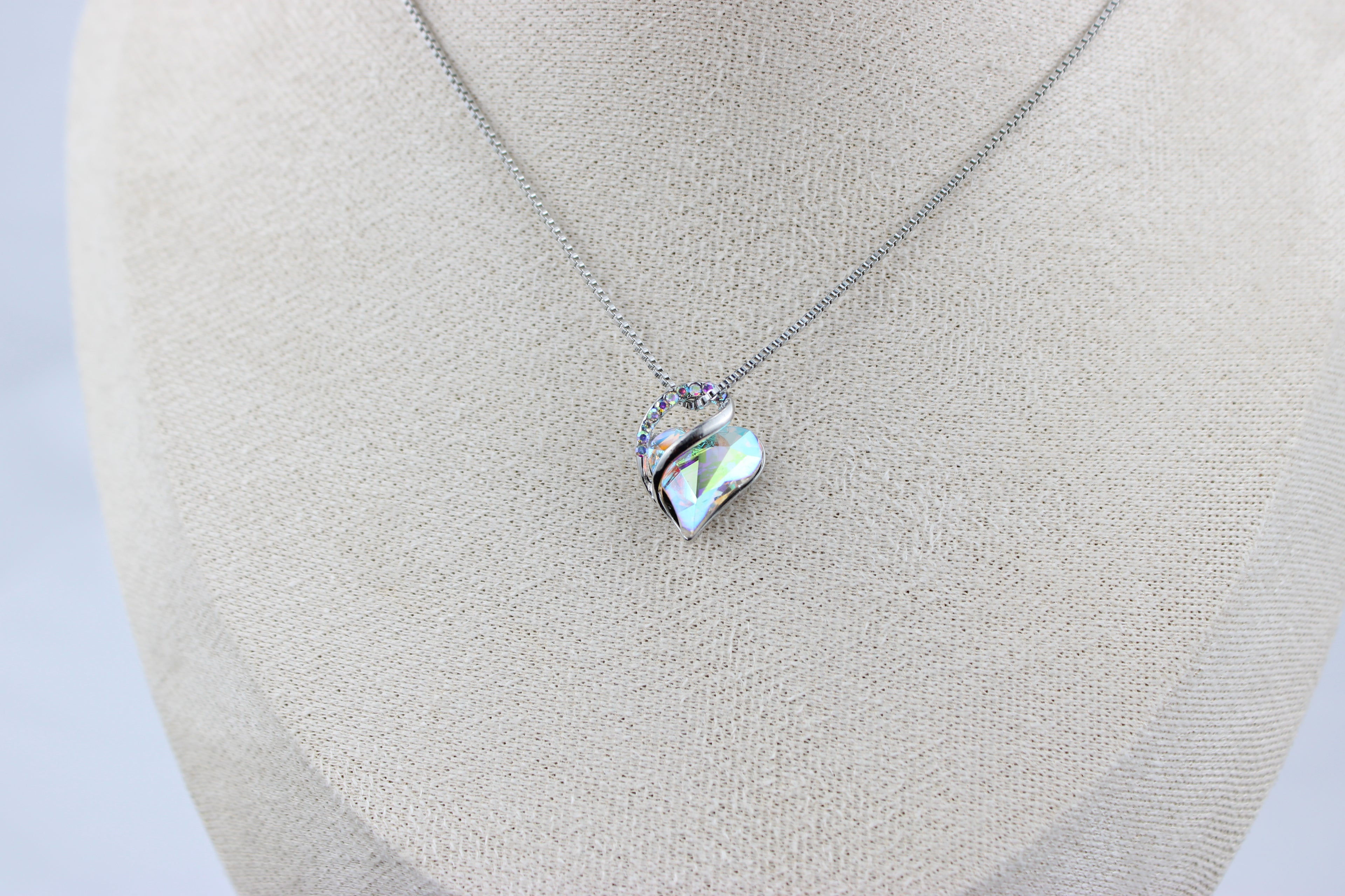 Aurora Heart Crystal Necklace