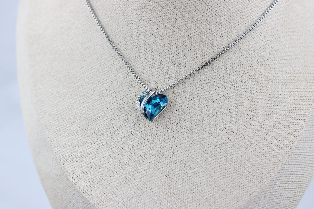 Midnight Ocean Heart Necklace