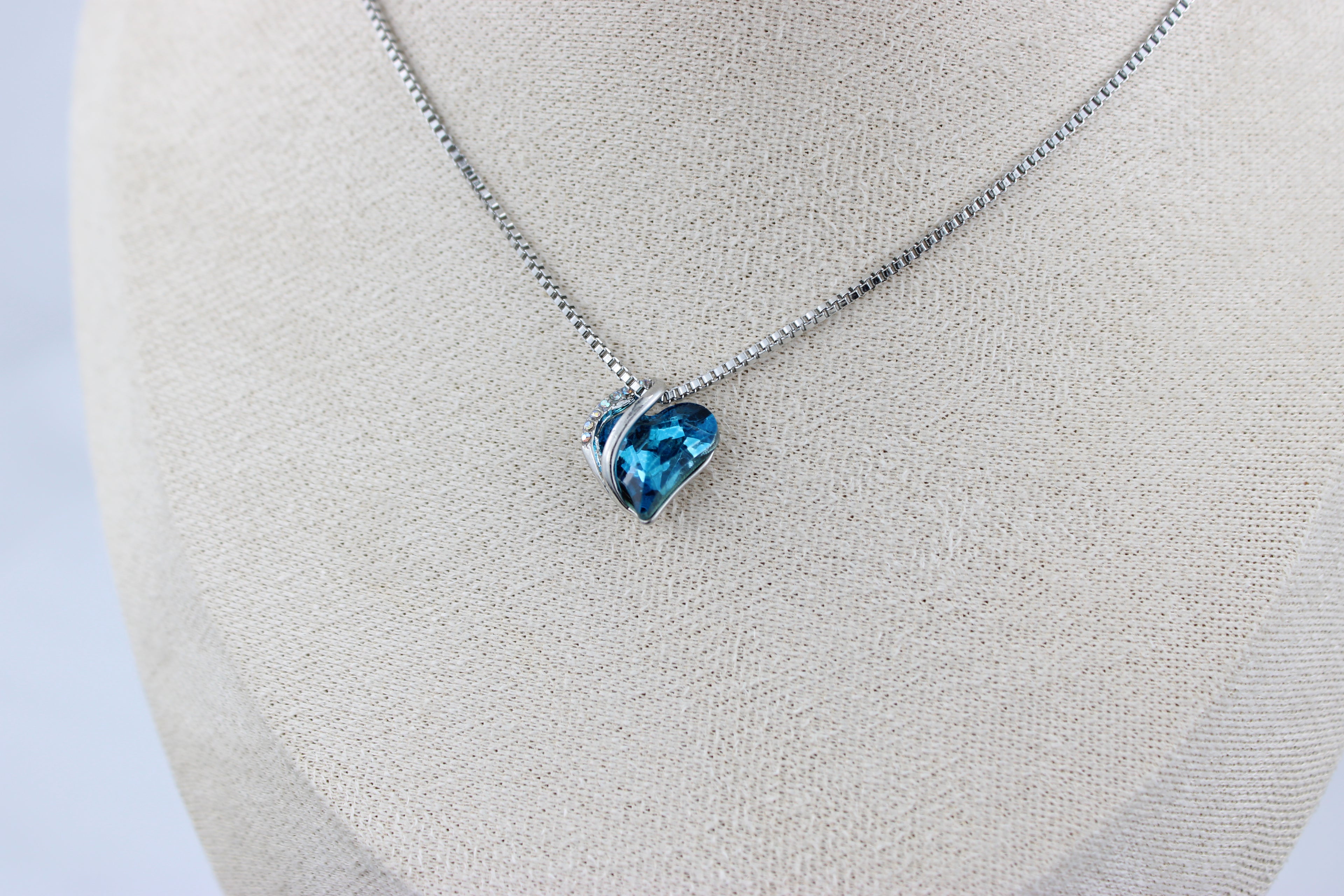 Midnight Ocean Heart Necklace
