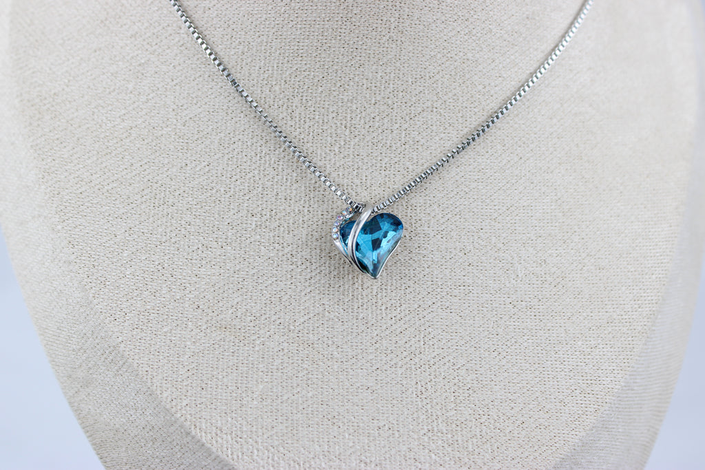 Midnight Ocean Heart Necklace