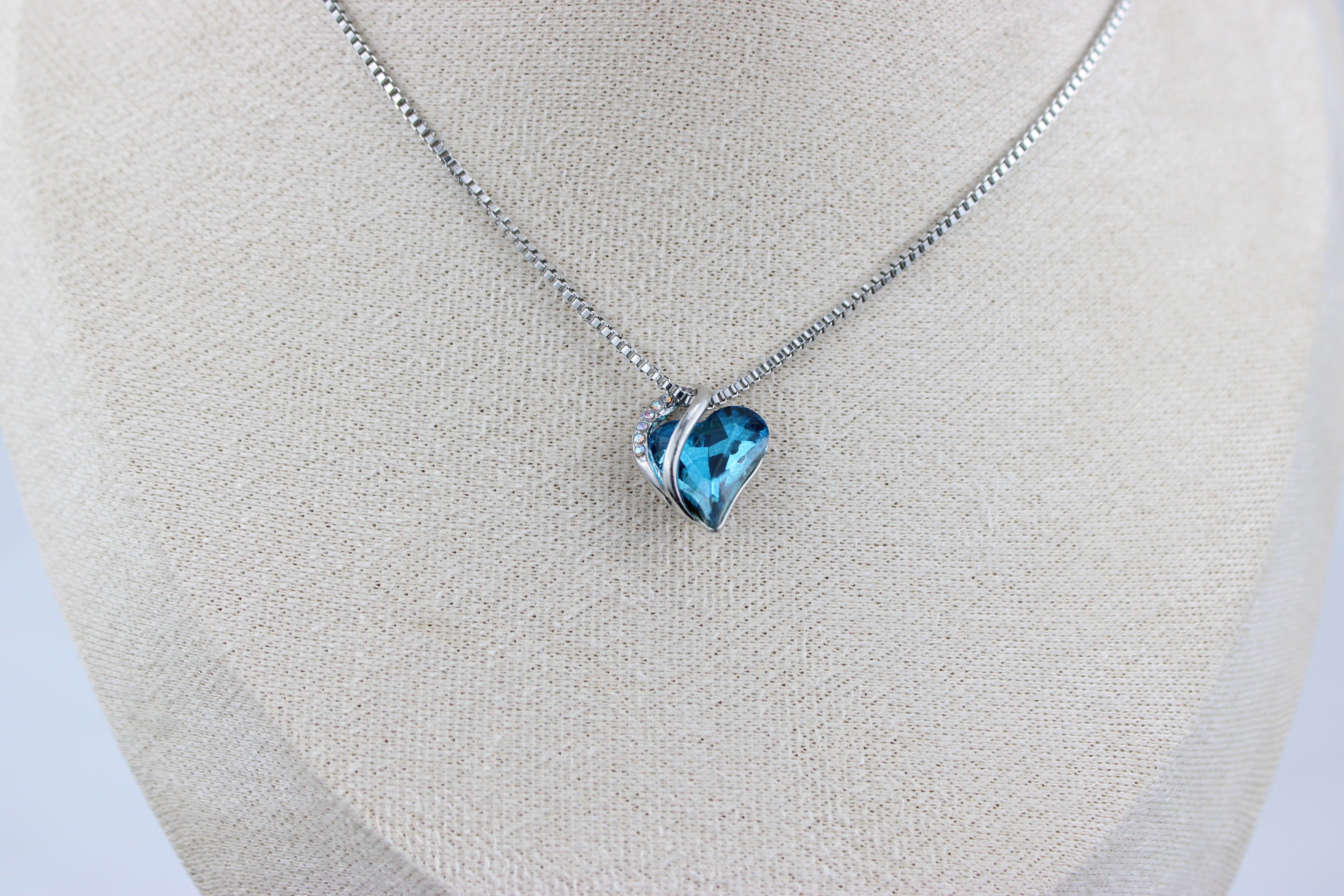 Midnight Ocean Heart Necklace