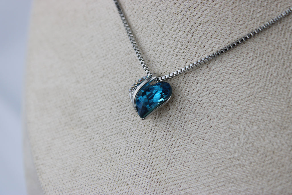 Midnight Ocean Heart Necklace