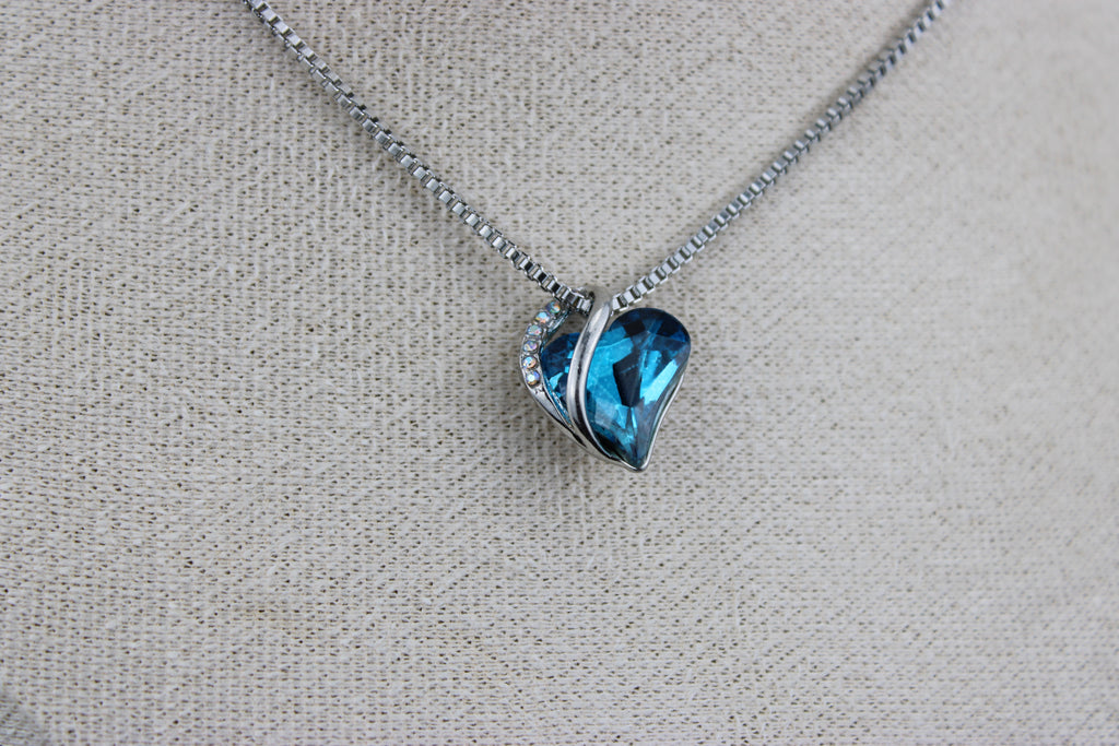 Midnight Ocean Heart Necklace
