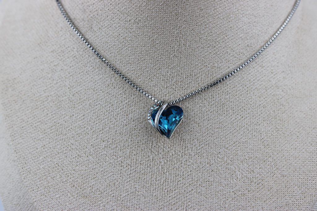 Midnight Ocean Heart Necklace