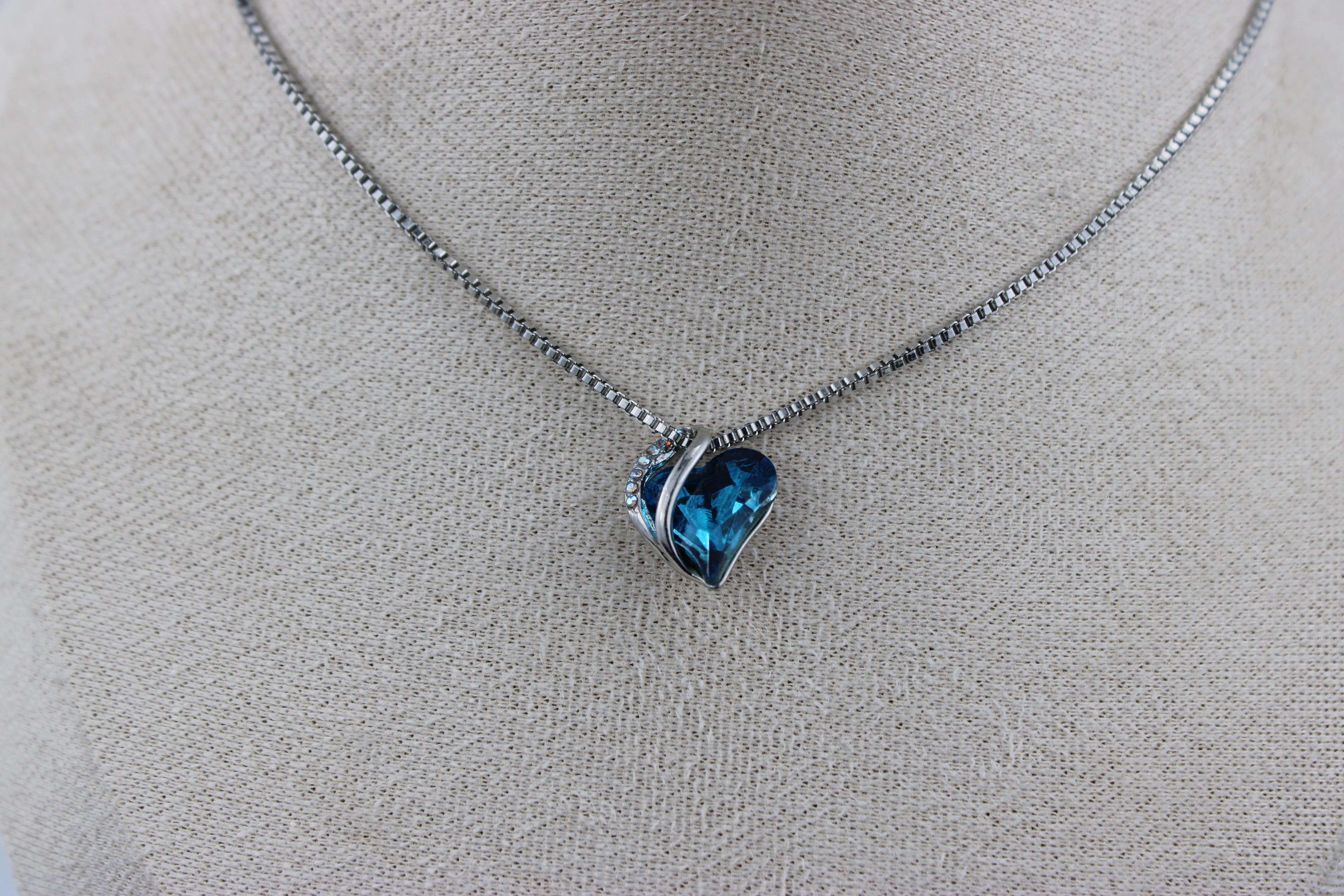 Midnight Ocean Heart Necklace